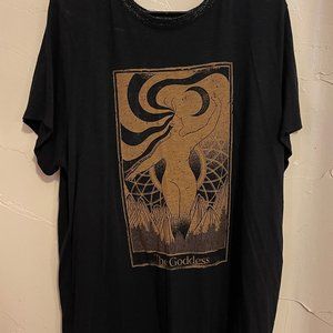 Torrid Shirt Womens Size 3 Black Short Sleeves Slub Jersey Goddess T-Shirt
